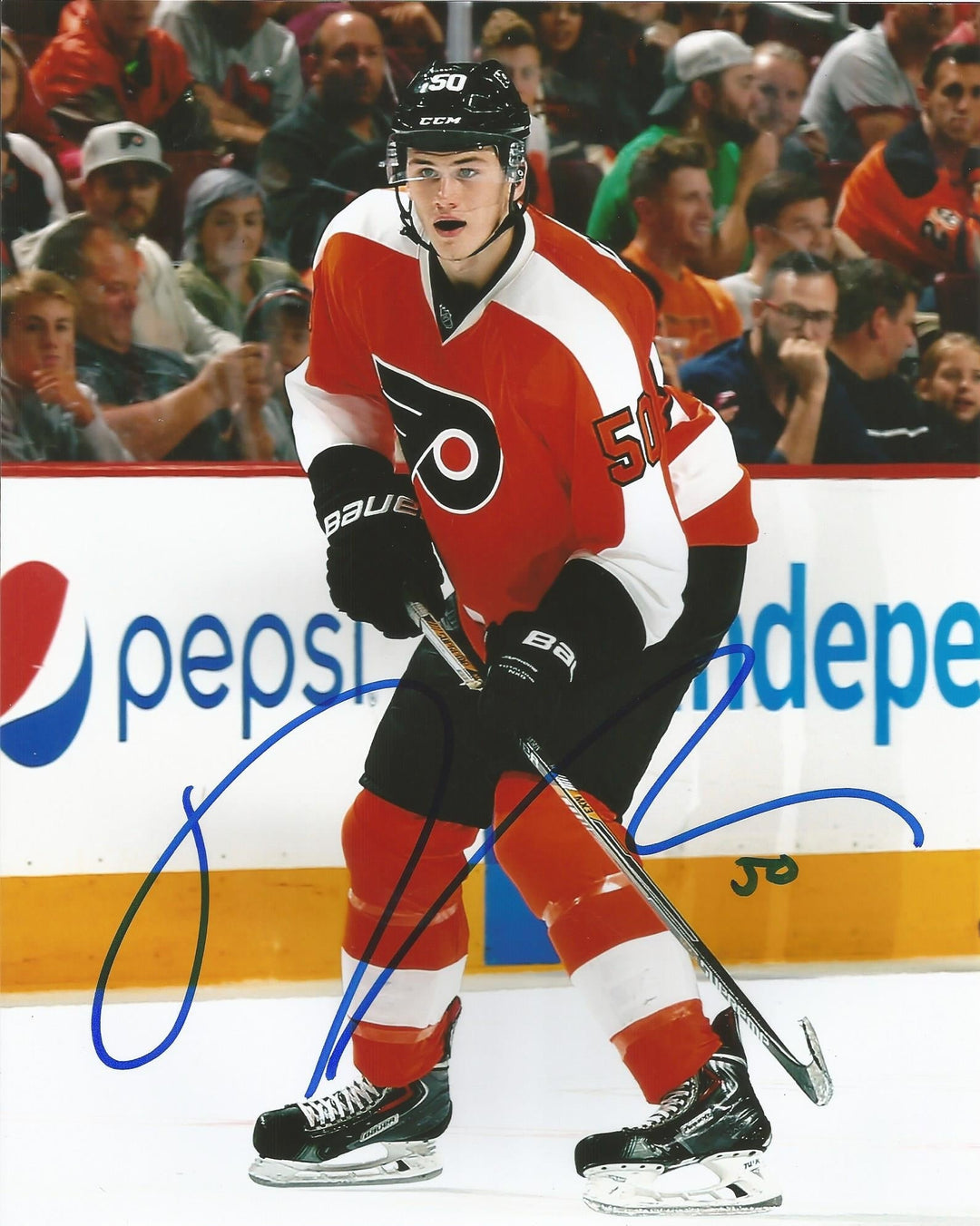 Samuel Morin On-Ice Autographed Philadelphia Flyers 11" x 14" Hockey Photo