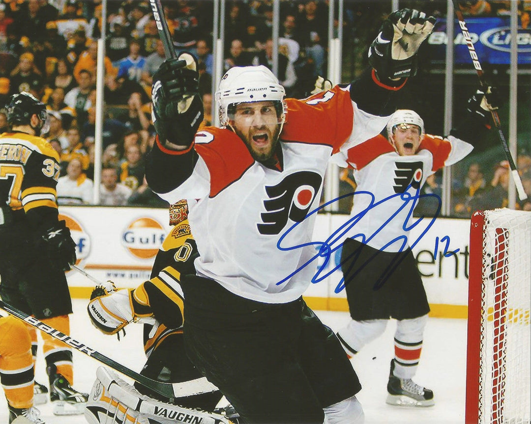 Simon Gagne Philadelphia Flyers Game 7 Game-Winning Goal v. Bruins Autographed 8" x 10" Color Photo