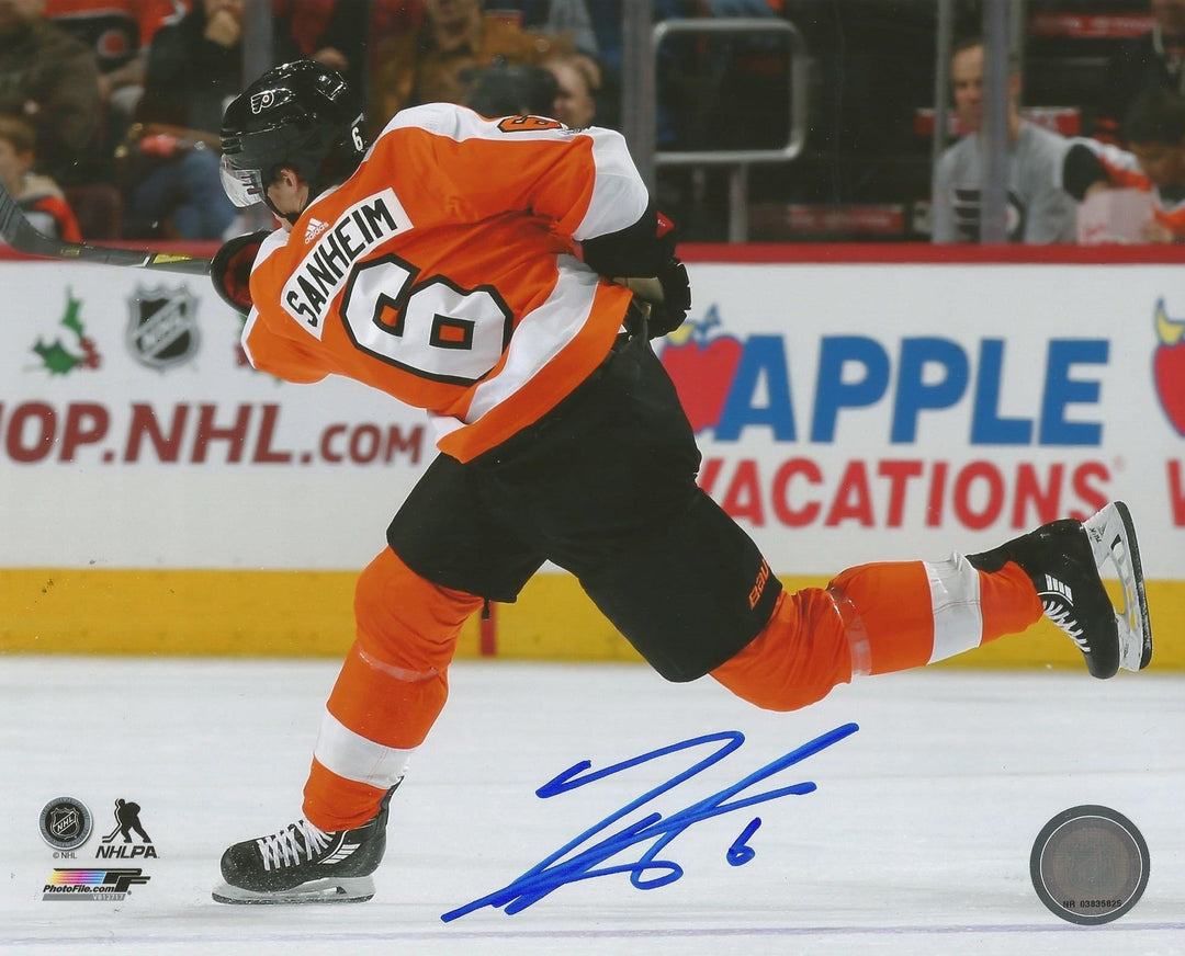 Travis Sanheim Shoot Autographed Philadelphia Flyers Hockey Photo