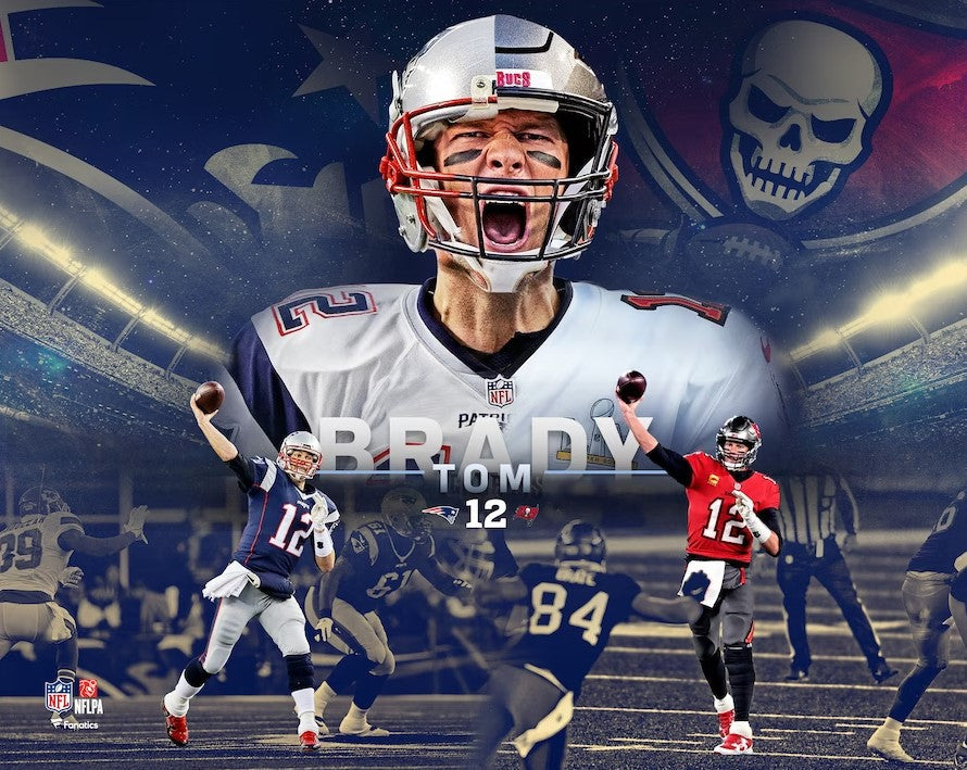Tom Brady New England Patriots & Tampa Bay Buccaneers 8" x 10" Collage Football Photo