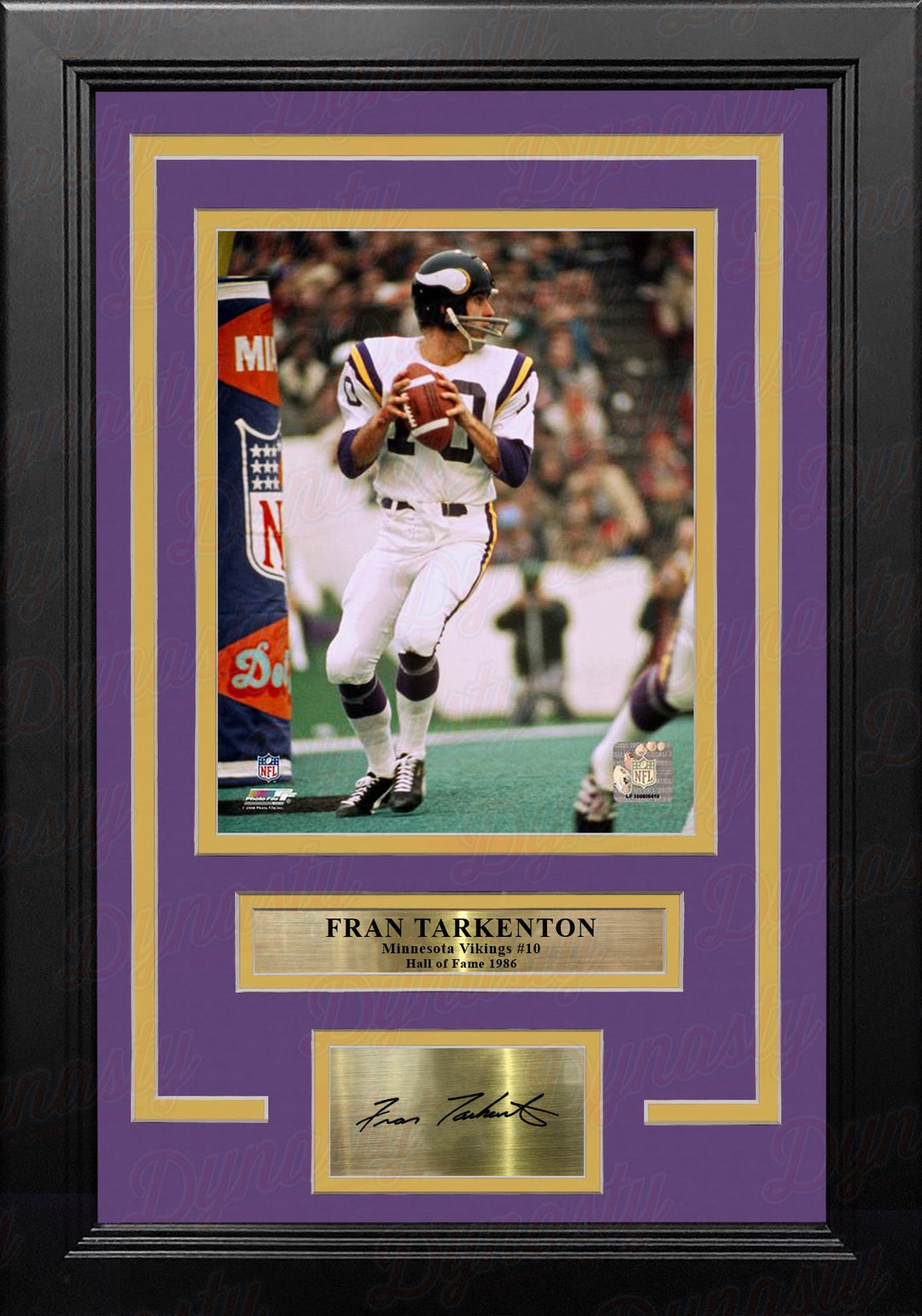 Fran Tarkenton in Action Minnesota Vikings 8" x 10" Framed Football Photo with Engraved Autograph