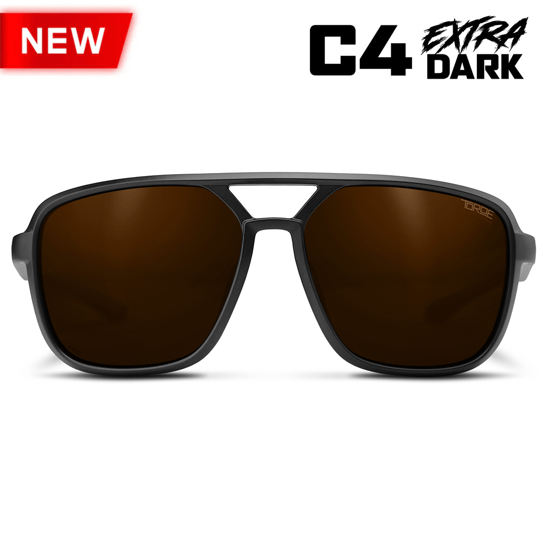 TOROE Performance Eyewear Sunglasses Brown C4 Extra Dark Lens / STANDARD SIZE NASH Polarized
