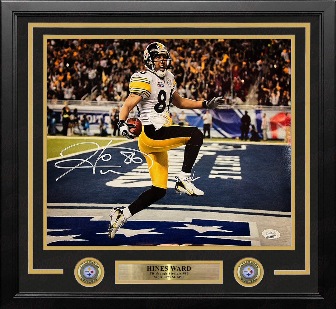 Hines Ward Super Bowl Touchdown Pittsburgh Steelers Autographed 11" x 14" Framed Football Photo