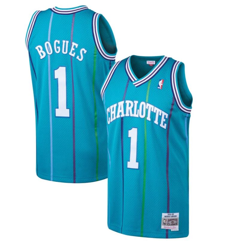 Muggsy Bogues Charlotte Hornets Mitchell & Ness Teal Hardwood Classics 1992-93 Swingman Jersey