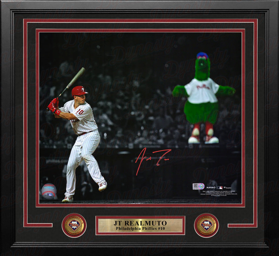 JT Realmuto Blackout Autographed Philadelphia Phillies 11" x 14" Framed Baseball Photo