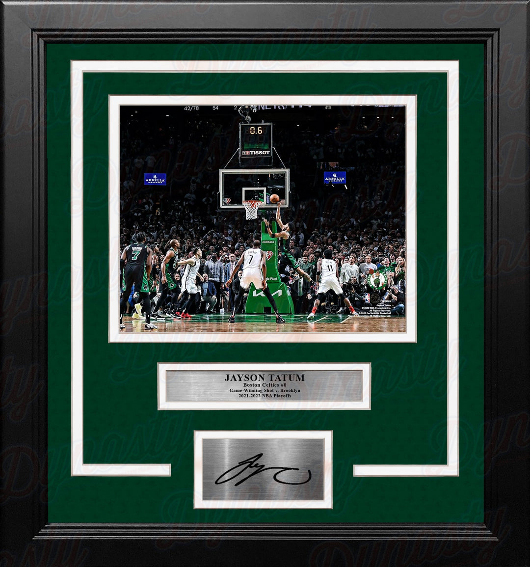 Jayson Tatum Game-Winner v. Nets Boston Celtics 8x10 Framed Basketball Photo with Engraved Autograph