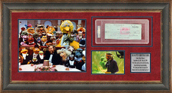 Jim Henson Autographed & Signed Bank Check Framed The Muppets Collage