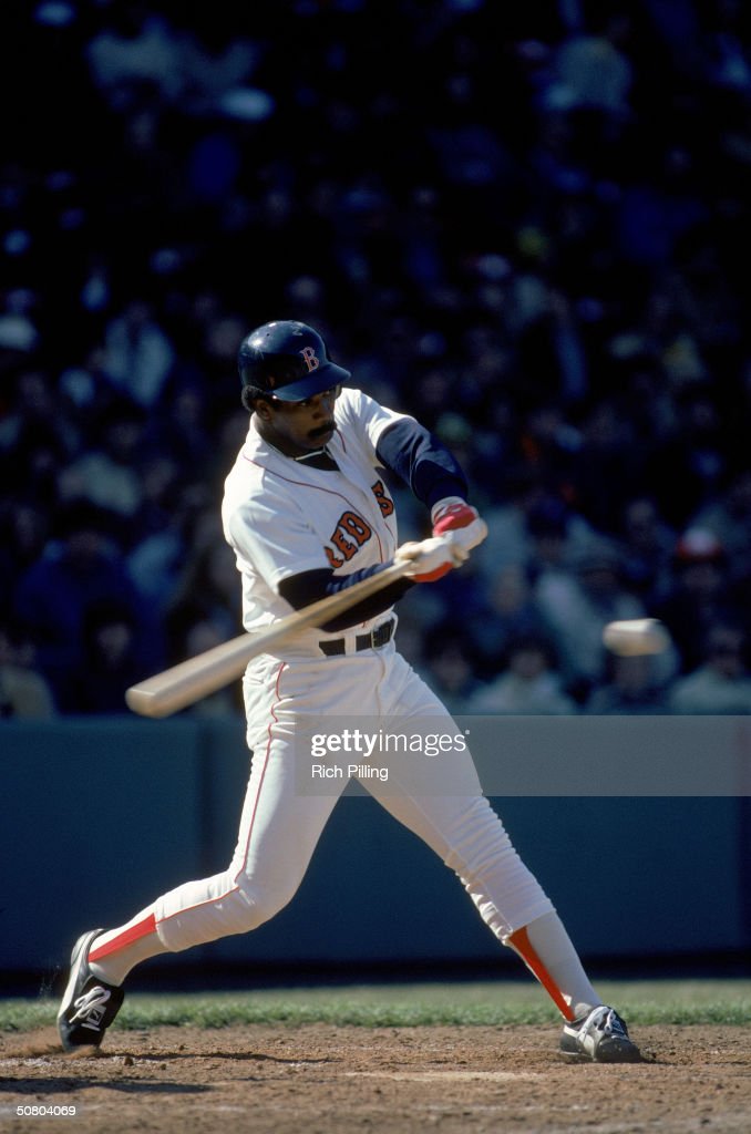 Jim Rice Boston Red Sox Hit at Fenway Park MLB Photo