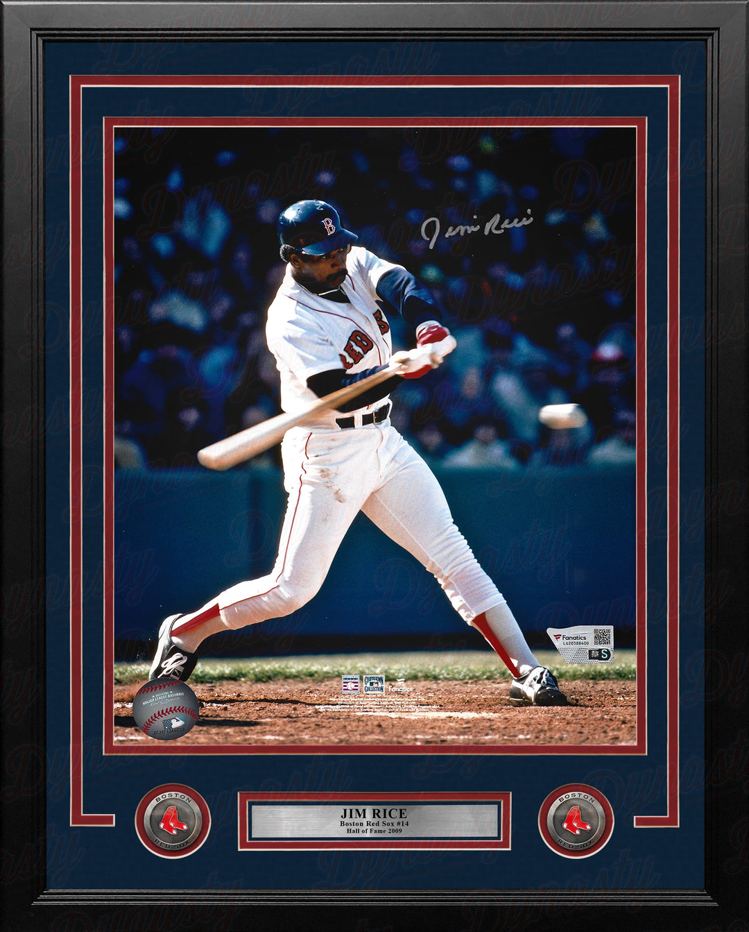 Jim Rice At-Bat Boston Red Sox Autographed 11" x 14" Framed Baseball Photo