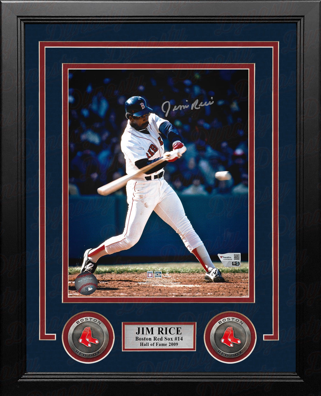 Jim Rice At-Bat Boston Red Sox Autographed 8" x 10" Framed Baseball Photo