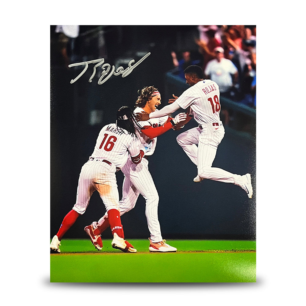 Johan Rojas Celebration Philadelphia Phillies Autographed 11" x 14" Baseball Photo