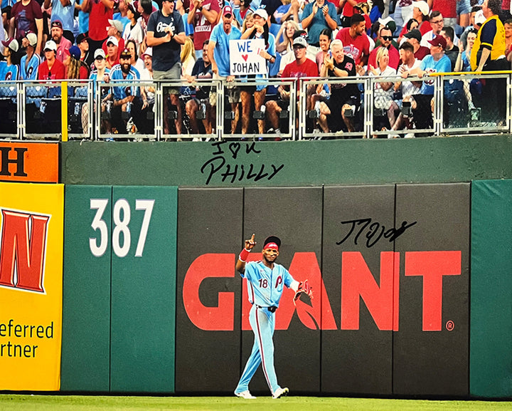 Johan Rojas Philly Love Philadelphia Phillies Autographed 11" x 14" Photo Inscribed I ♥ Philly