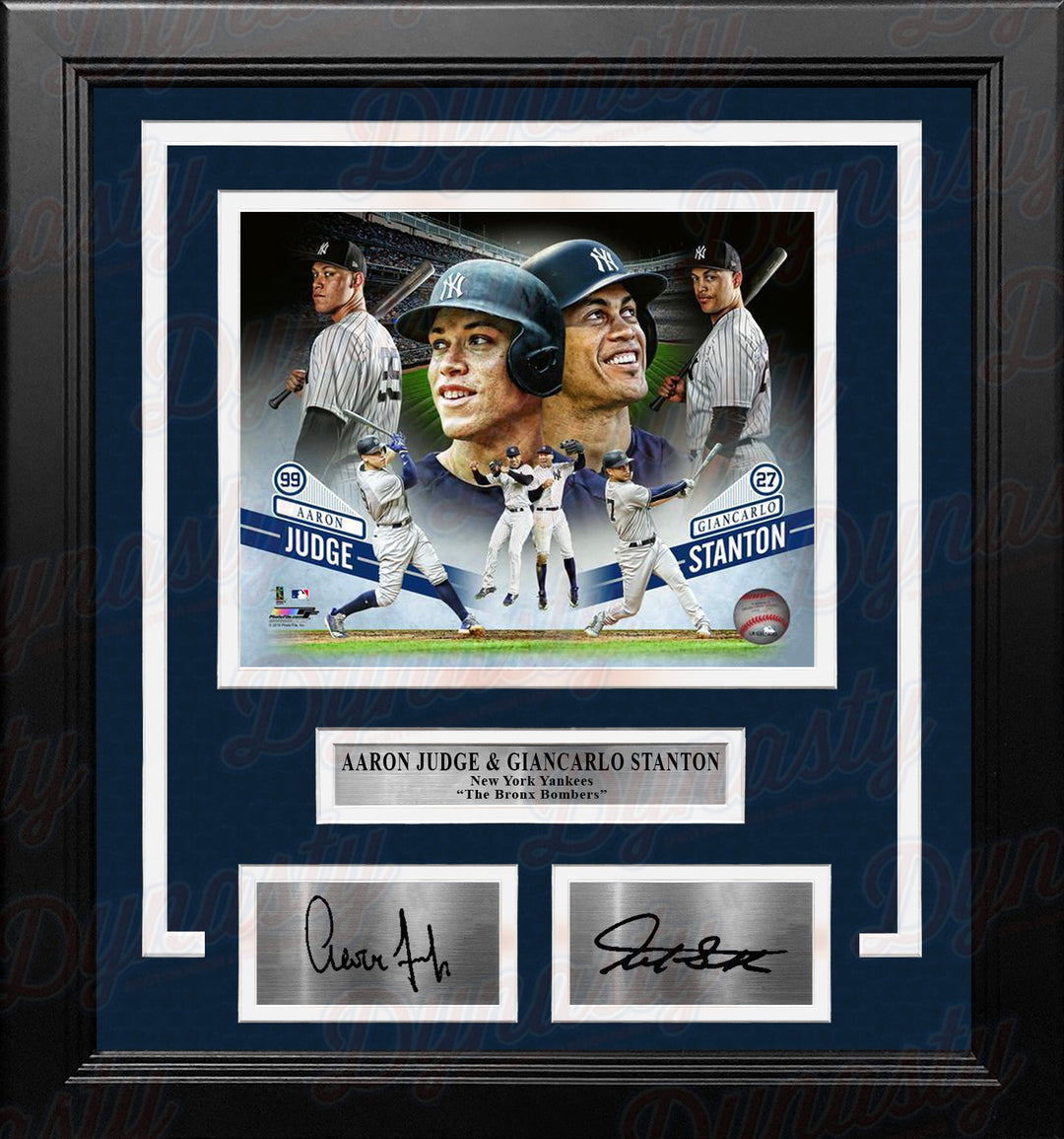 Aaron Judge & Giancarlo Stanton New York Yankees Collage 8x10 Framed Photo with Engraved Autographs