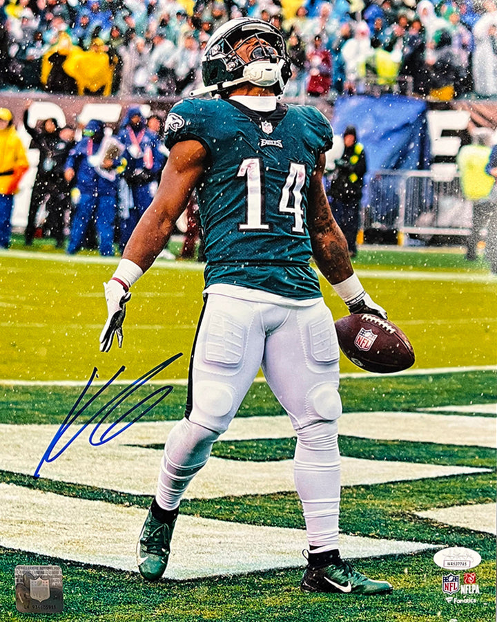 Kenneth Gainwell Touchdown Celebration Philadelphia Eagles Autographed Football Photo