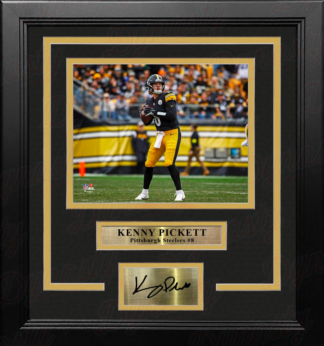 Kenny Pickett in Action Pittsburgh Steelers 8" x 10" Framed Football Photo with Engraved Autograph