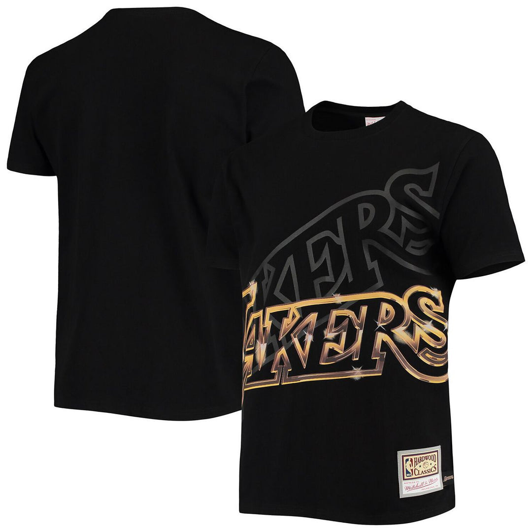 Los Angeles Lakers Mitchell & Ness Black Big Face 4.0 T-Shirt