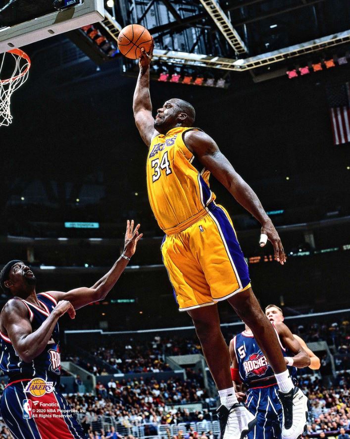 Shaquille O'Neal v. Rockets Los Angeles Lakers 8" x 10" Basketball Photo