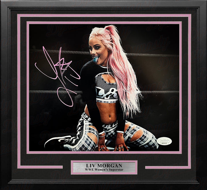 Liv Morgan in Action Autographed Framed WWE Wrestling Photo