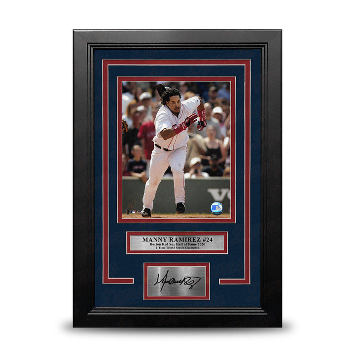 Manny Ramirez Running Action Boston Red Sox 8" x 10" Framed Baseball Photo with Engraved Autograph