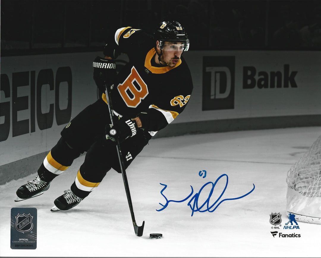 Brad Marchand Alternate Jersey Boston Bruins Autographed 11x14 Hockey Blackout Photo (Blue Ink)