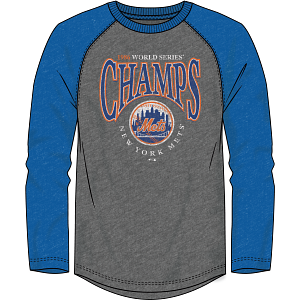 New York Mets 1969 World Series Charge the Mound Stars Raglan 3/4-Sleeve T-Shirt