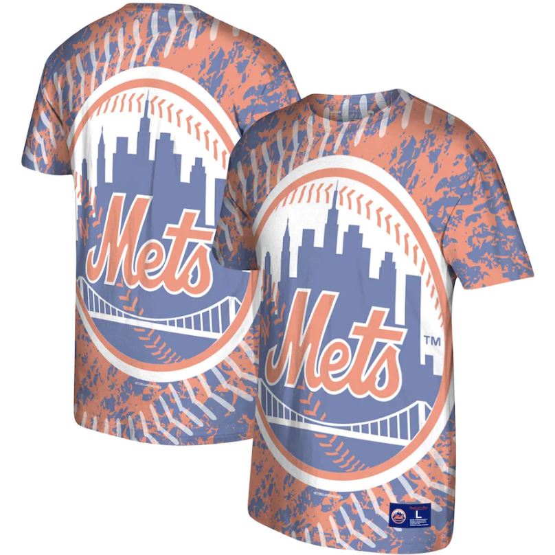 New York Mets Mitchell & Ness Orange Jumbotron T-Shirt
