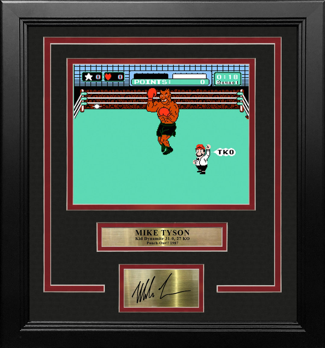 Mike Tyson Punch-Out!! 8" x 10" Framed Video Game Boxing Photo with Engraved Autograph