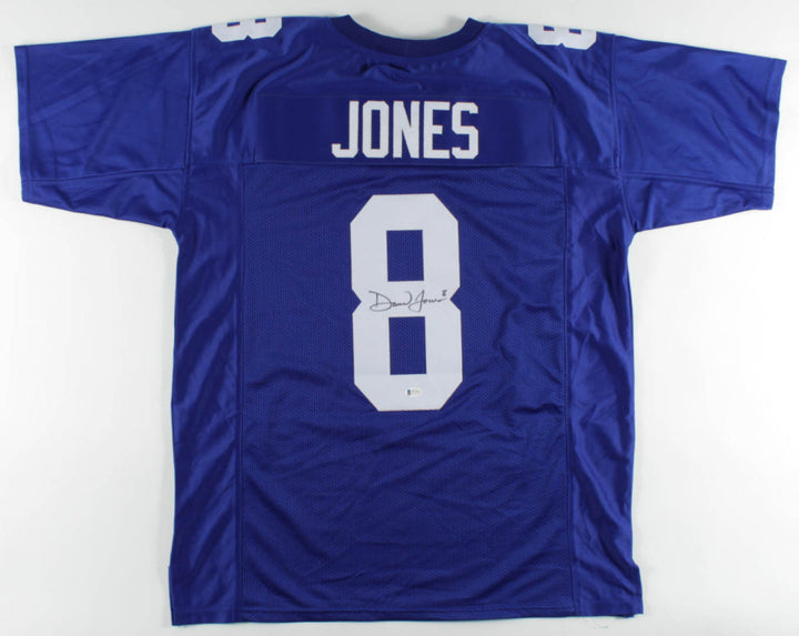 Daniel Jones New York Giants Autographed Royal Blue Football Jersey - Beckett Authenticated