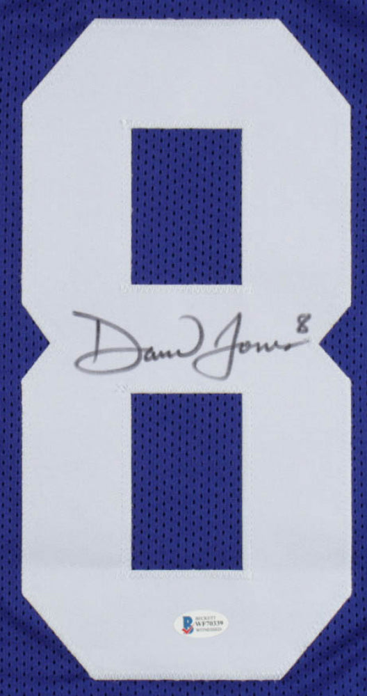 Daniel Jones New York Giants Autographed Royal Blue Football Jersey - Beckett Authenticated