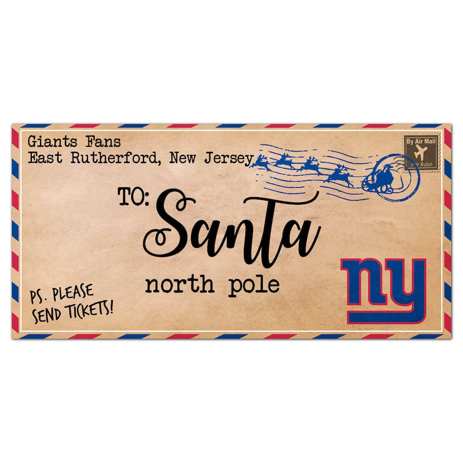New York Giants 6'' x 12'' Letter to Santa Sign