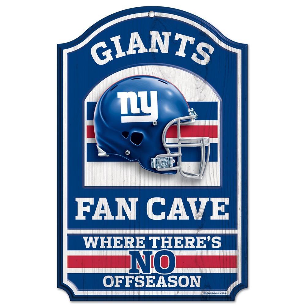 New York Giants Fan Cave 11" x 17" Wood Sign
