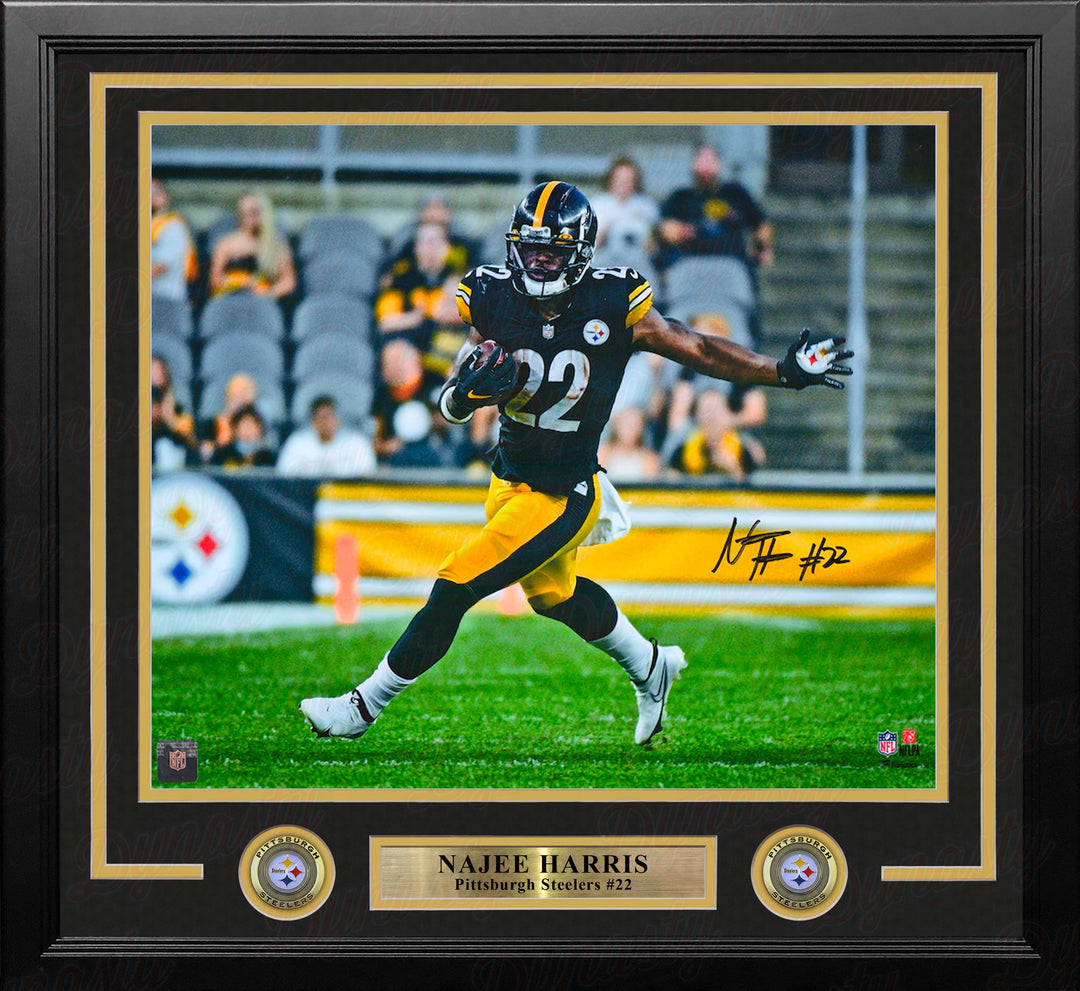 Najee Harris in Action Pittsburgh Steelers Autographed 16" x 20" Framed Football Photo