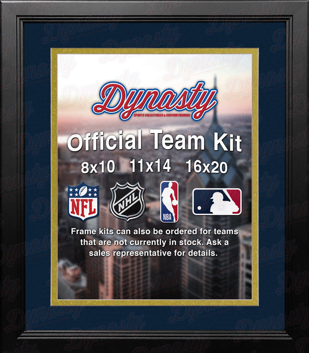 MLB Baseball Photo Picture Frame Kit - San Diego Padres (Navy Matting, Gold Trim)