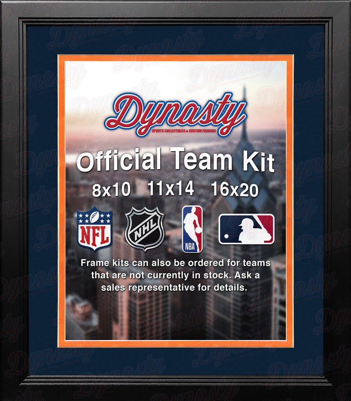MLB Baseball Photo Picture Frame Kit - Detroit Tigers (Navy Matting, Orange Trim)