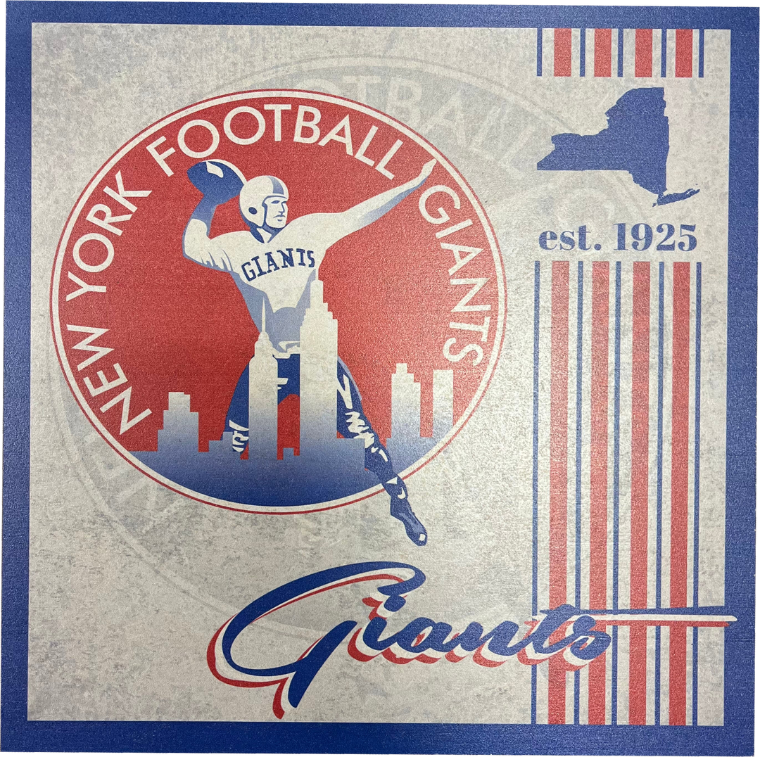New York Giants 9.5'' x 9.5'' Throwback Album Wood Sign