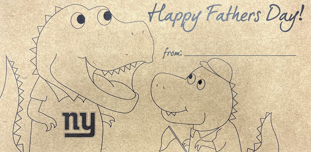 New York Giants Father's Day Coloring 6" x 12" Wood Sign