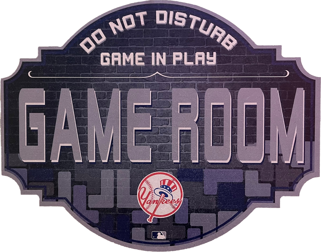 New York Yankees 12" Game Room Wood Sign