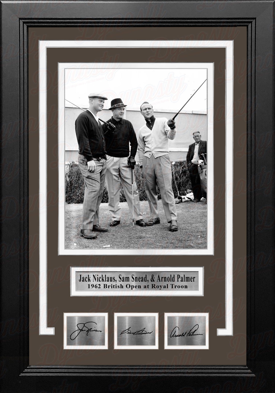 Jack Nicklaus, Sam Snead, & Arnold Palmer 8" x 10" Framed Golf Photo with Engraved Autographs
