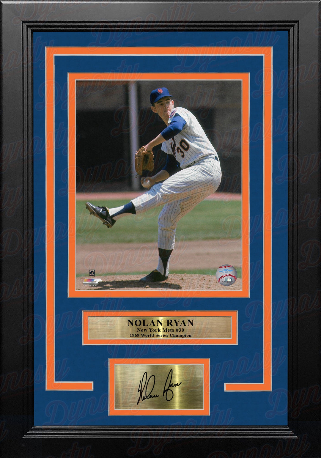 Nolan Ryan in Action New York Mets 8" x 10" Framed Baseball Photo with Engraved Autograph