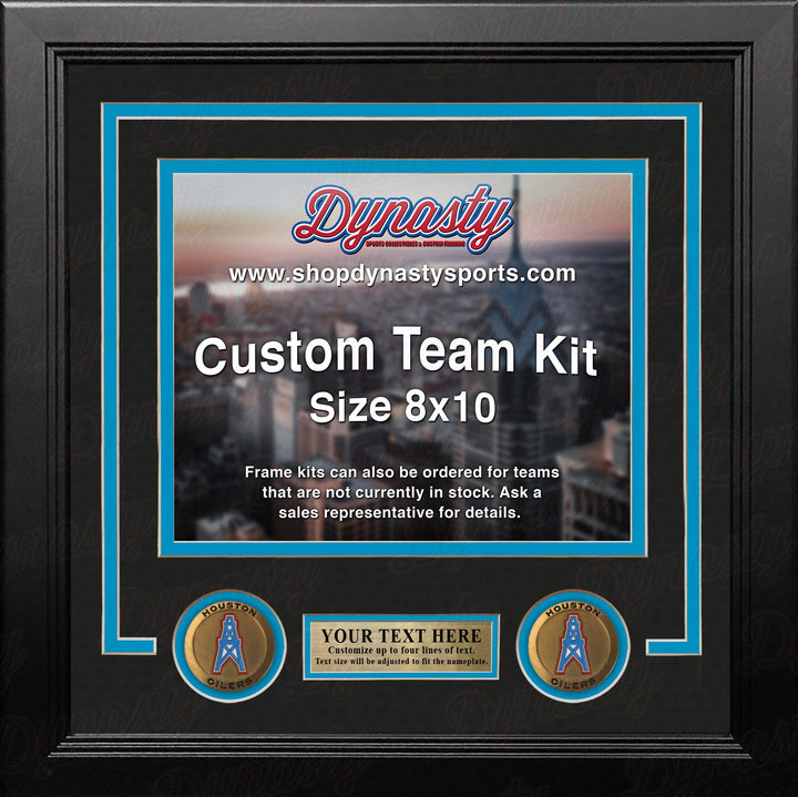 Houston Oilers Throwback Custom NFL Football 8x10 Picture Frame Kit (Multiple Colors)