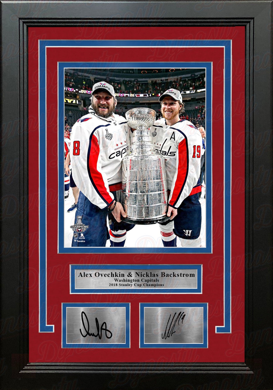 Alex Ovechkin & Nicklas Backstrom Capitals '18 Stanley Cup 8x10 Framed Photo with Engraved Autograph