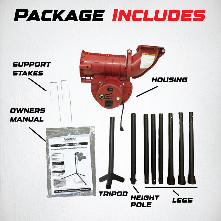 Heater Sports Power Alley Lite 360 Baseball Pitching Machine