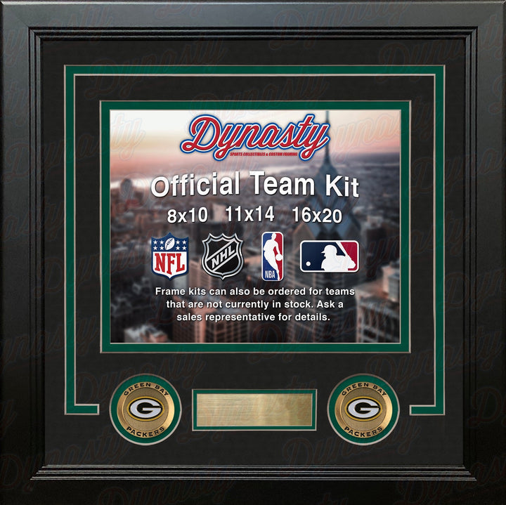 Green Bay Packers Custom NFL Football 11x14 Picture Frame Kit (Multiple Colors)