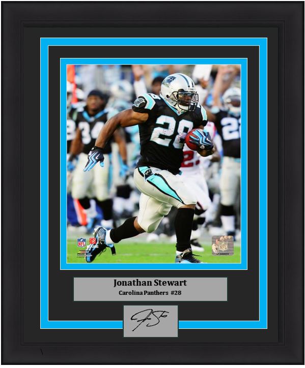 Jonathan Stewart Carolina Panthers NFL Football 8" x 10" Framed Photo with Engraved Autograph