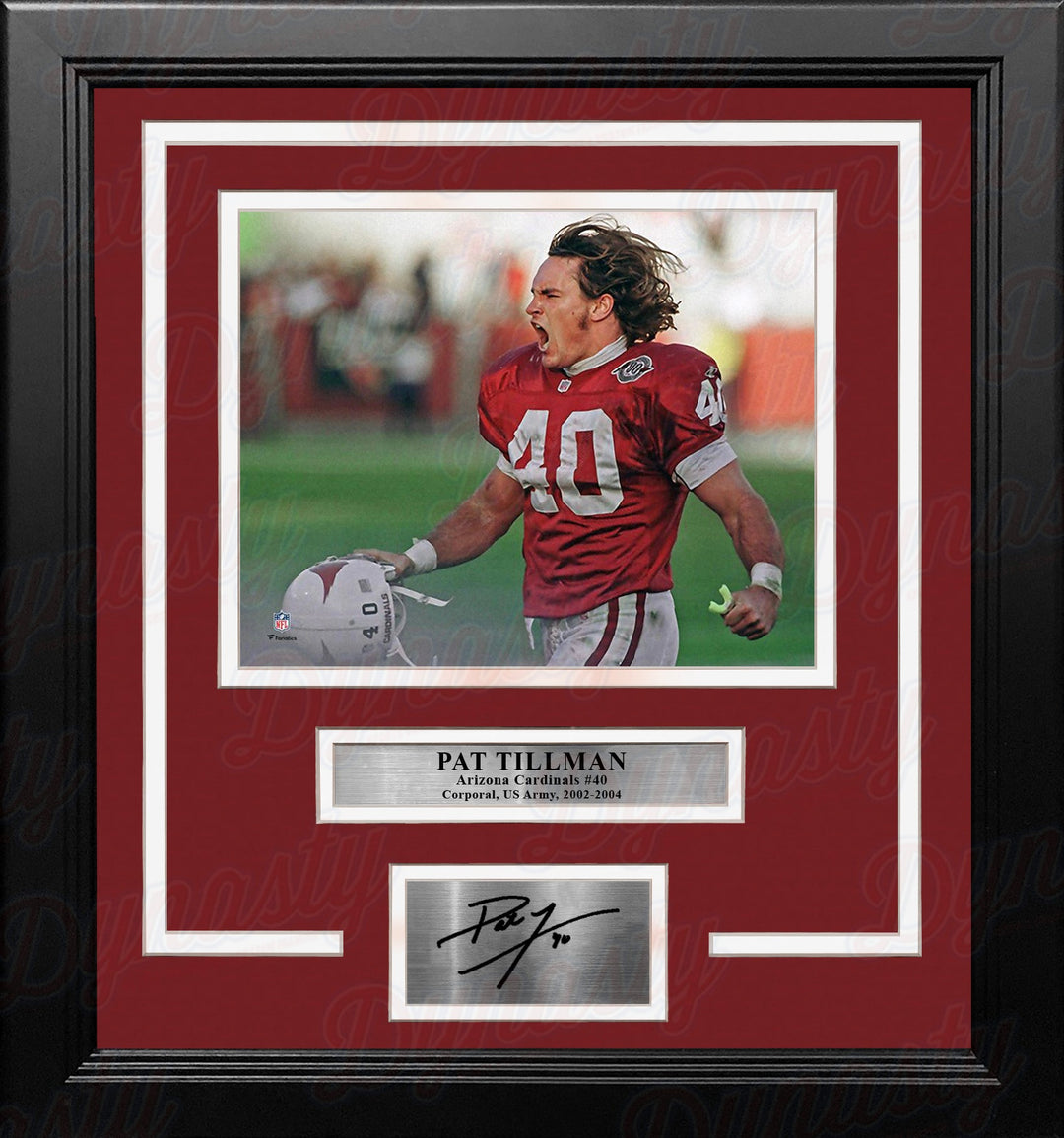Pat Tillman Celebration Arizona Cardinals 8" x 10" Framed Football Photo with Engraved Autograph