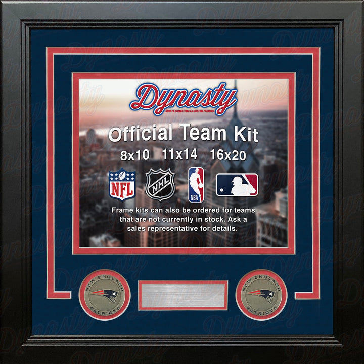 New England Patriots Custom NFL Football 8x10 Picture Frame Kit (Multiple Colors)