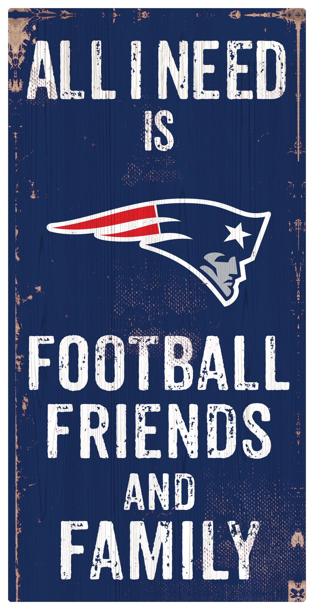 New England Patriots Football, Friends, & Family Wood Sign