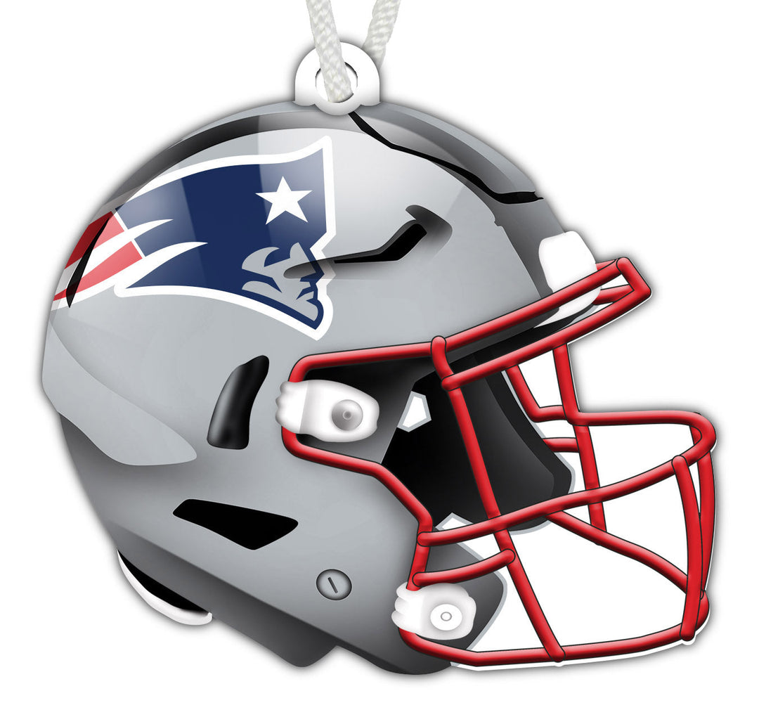 New England Patriots Wooden Helmet Ornament
