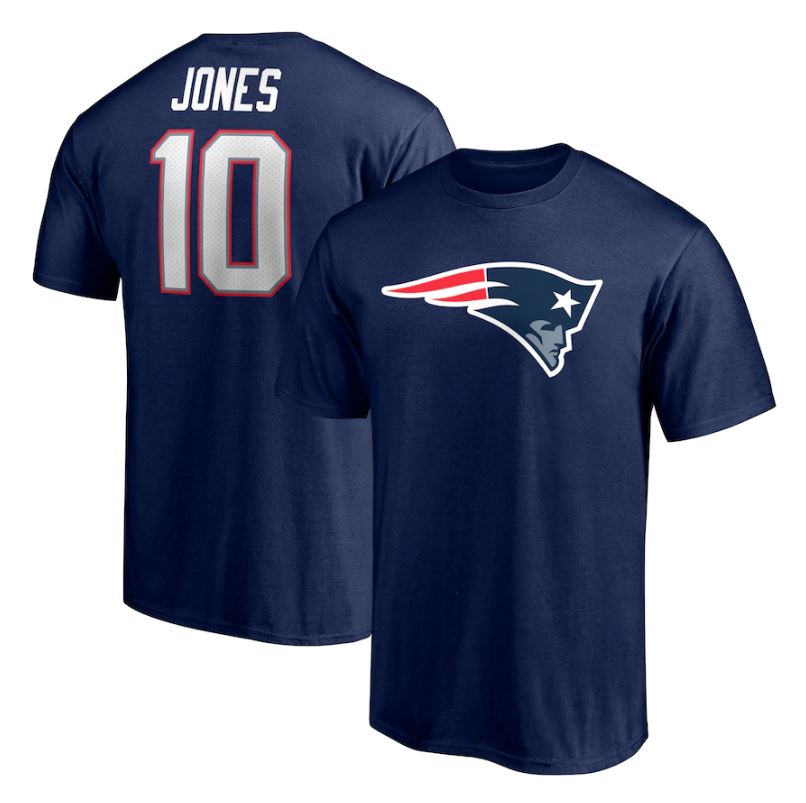 Mac Jones New England Patriots Player Icon Navy Blue T-Shirt