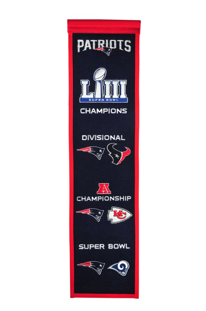 New England Patriots Super Bowl LIII Road to the Championship Heritage Banner